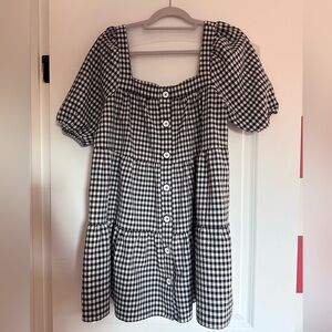 Zara Black and White Gingham Dress